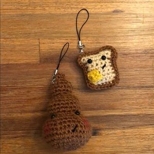 Cute Toast 🍞 and 💩 Keychain / trinket